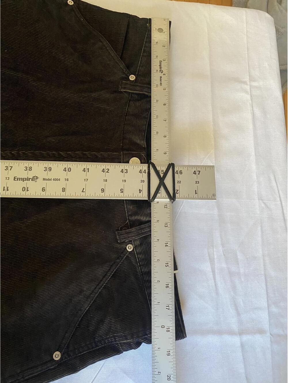 Black Corduroy Pants with Patchwork Design 38 x 30 - Picture 4 of 9